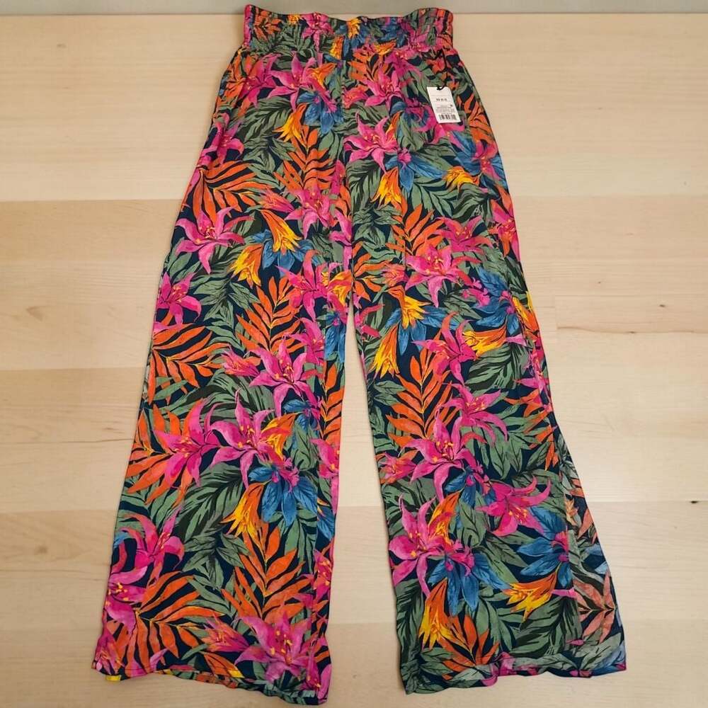 Shade & Shore Tropical Floral Wide Leg Pants Size XS